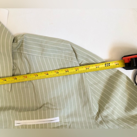 Zara Sage Green Striped Shirt - Picture 8 of 14